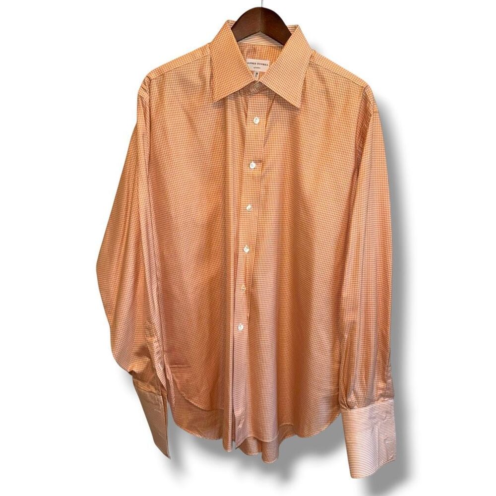 Dunhill Orange French Cuff Made in Italy Dress Shirt Size XL 18